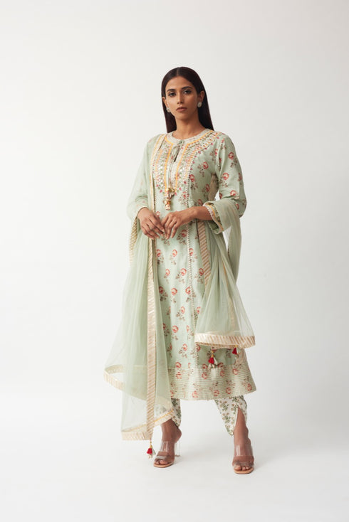 Printed Kurta With Dhoti